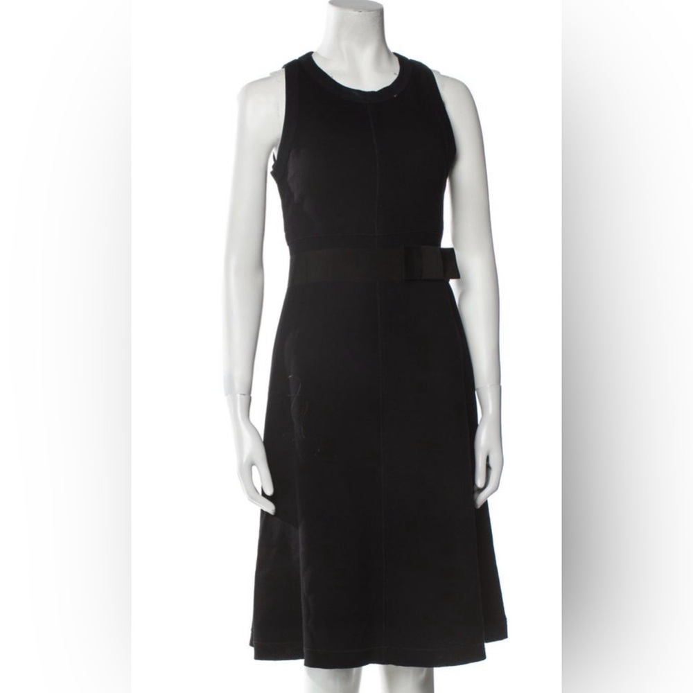 Prada black Elegant bow waist Sleeveless Dress